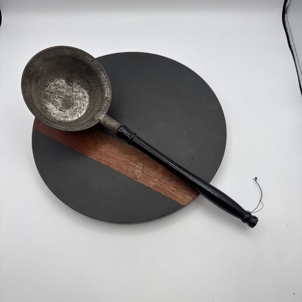 VINTAGE WOOD HANDLE ALUMINUM Water Dipper 15" LADLE FARMHOUSE Primitive